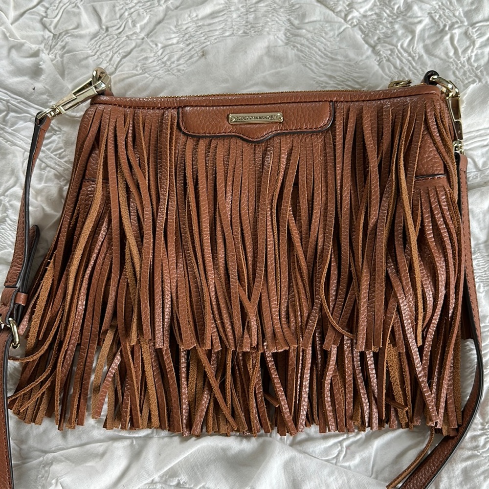Brown fringe Rebecca minkoff purse - excellent condition